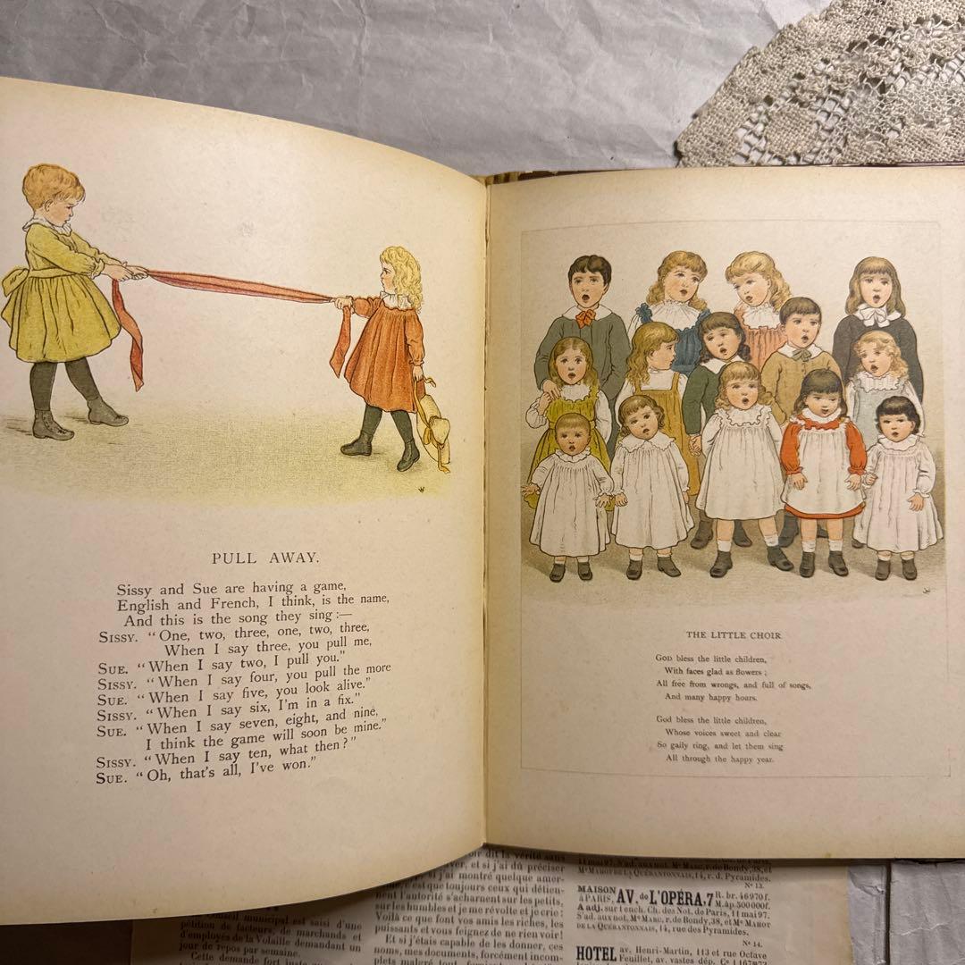 稀少1890年アンティーク愛らしい絵本ヴィクトリアン洋書ジャンクジャーナル古書