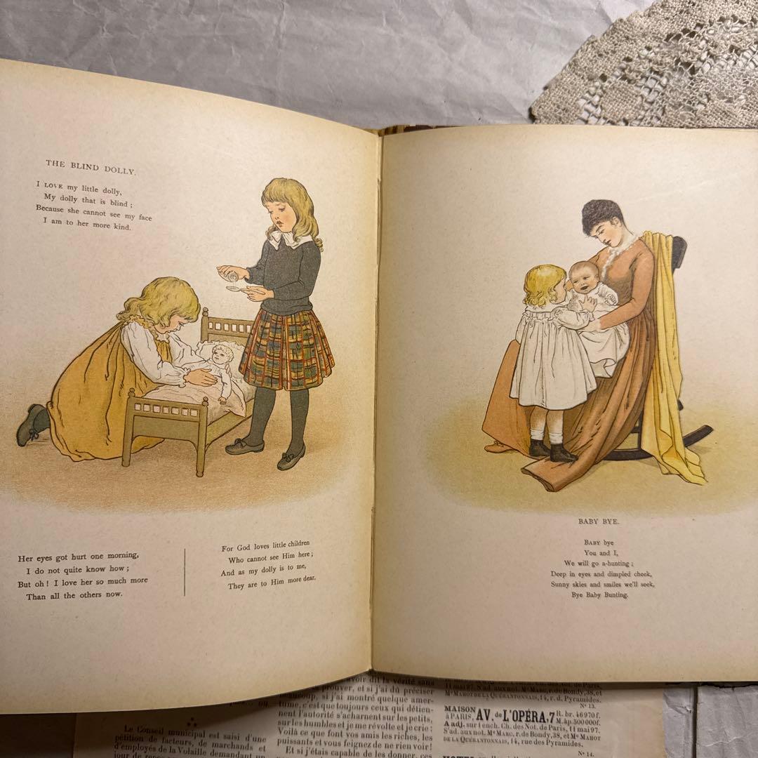 稀少1890年アンティーク愛らしい絵本ヴィクトリアン洋書ジャンクジャーナル古書