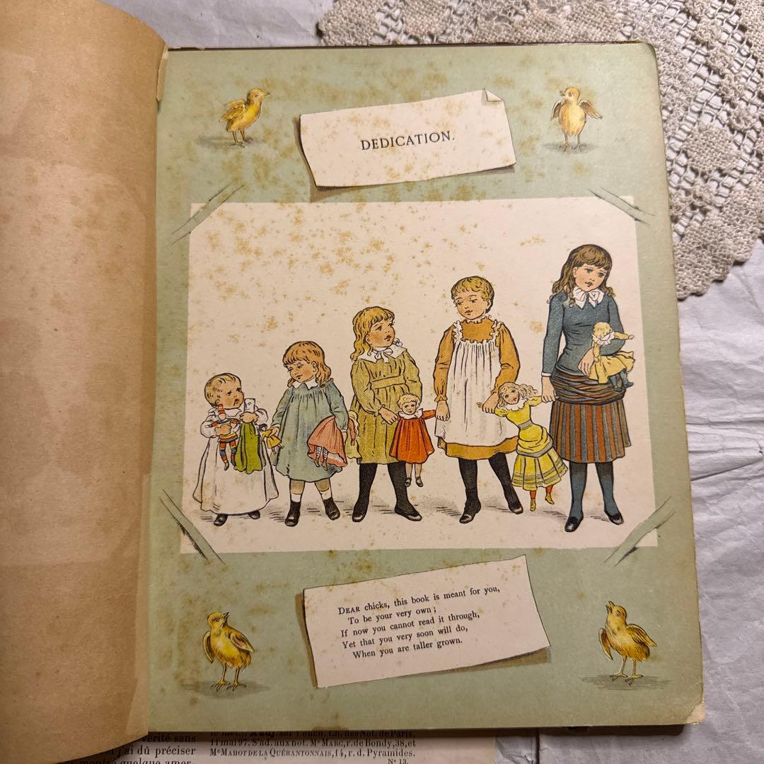 稀少1890年アンティーク愛らしい絵本ヴィクトリアン洋書ジャンクジャーナル古書