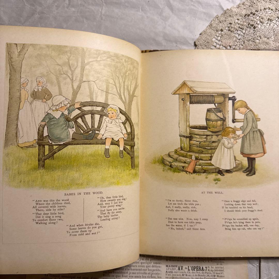 稀少1890年アンティーク愛らしい絵本ヴィクトリアン洋書ジャンクジャーナル古書