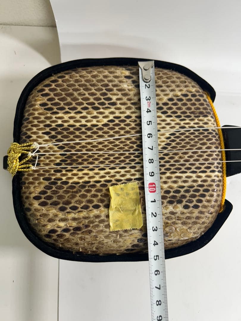 ① 沖縄三線 本蛇革 ケース付き 初心者 入門 蛇皮 本革