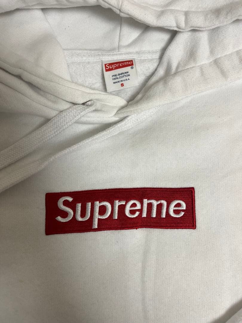 Supreme ホワイトパーカー Sサイズ