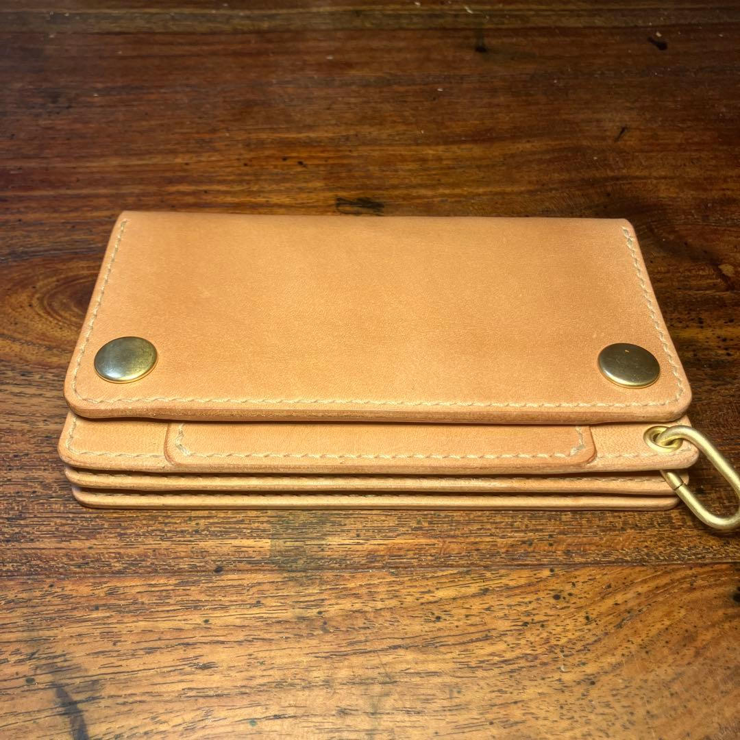 ミドルトラッカーウォレット　ナチュラル　栃木レザー　レザークラフト