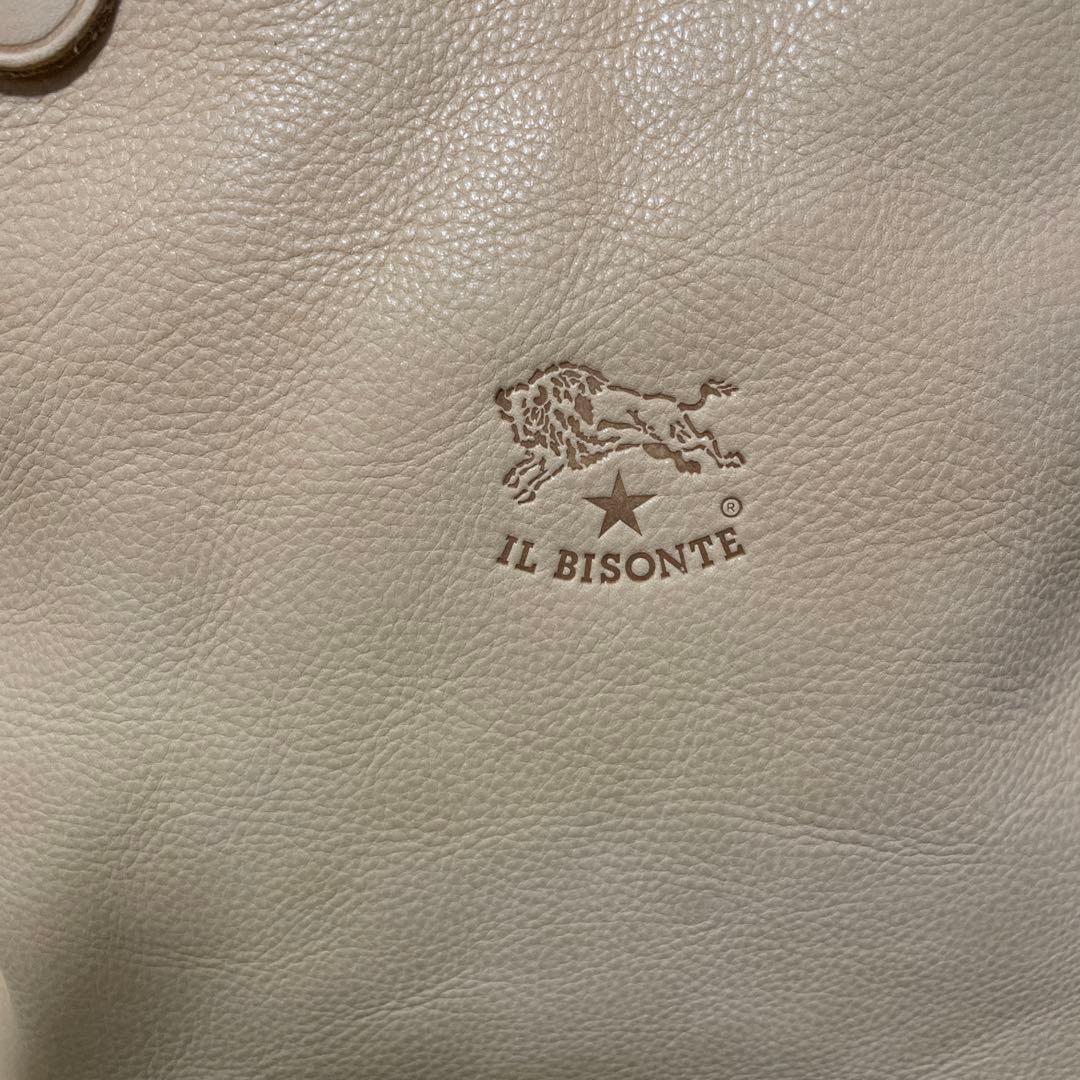 IL BISONTE ベージュ レザー トートバッグ