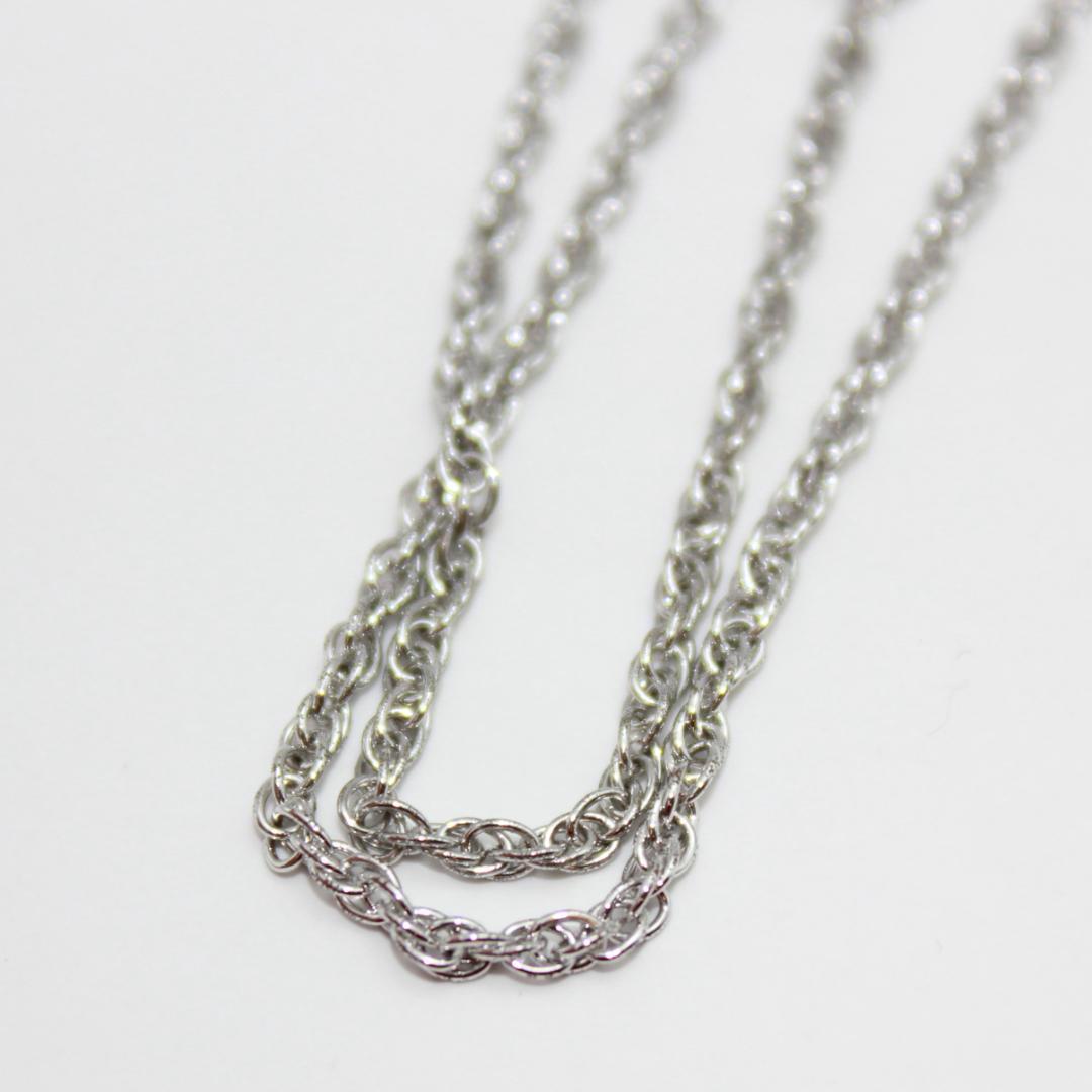 美品 Dior クリスチャンディオール ロゴ パール シルバー ネックレス