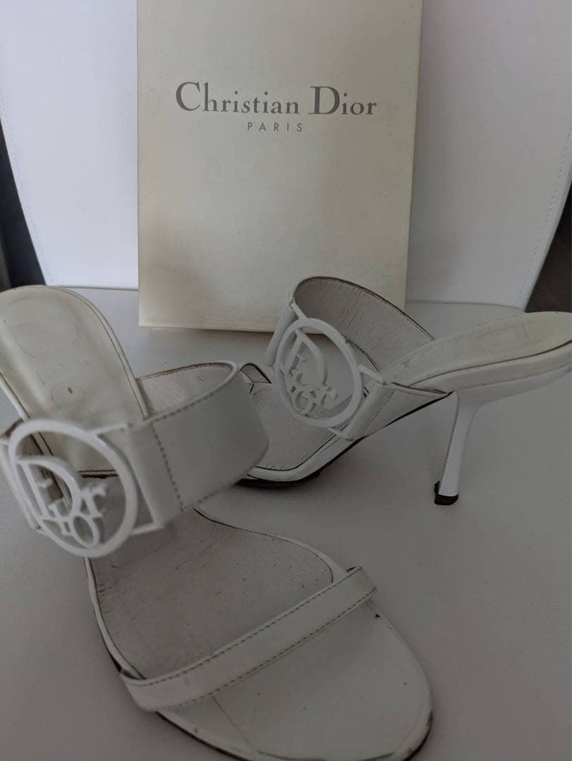 Dior　ChristianDior ホワイト　サンダル　ミュール