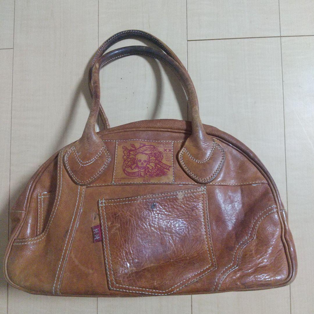 希少！ スカルジーンズ パンツデザイン レザー ボストンバッグ