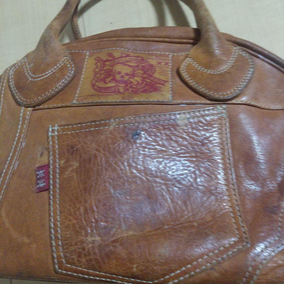 希少！ スカルジーンズ パンツデザイン レザー ボストンバッグ