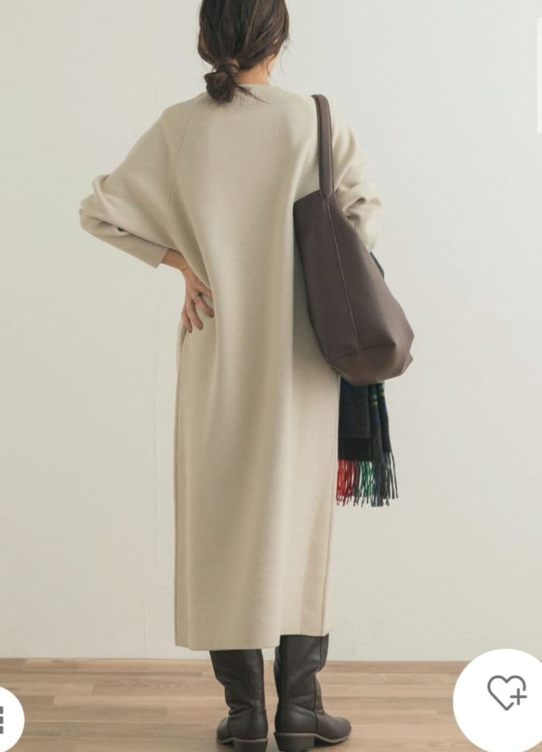 新品タグ付 スウェットライクニットワンピース ベージュ DOORS