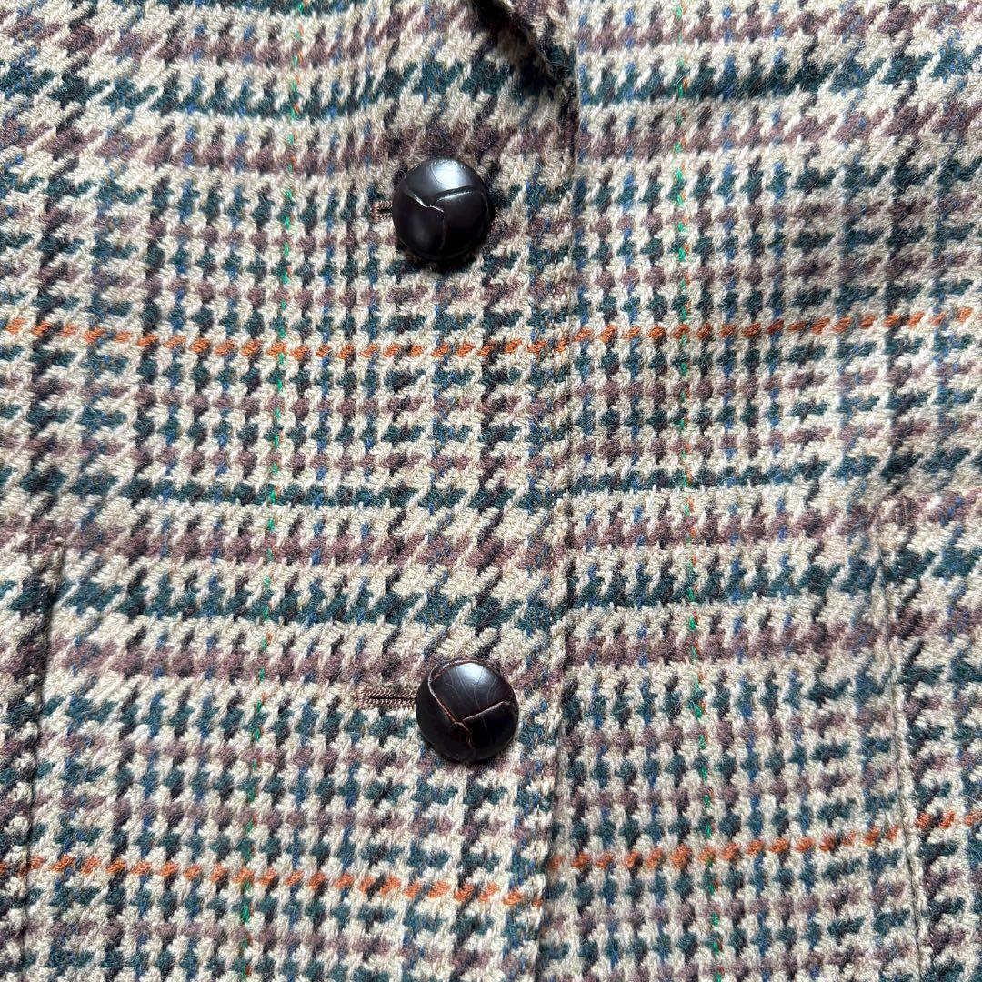 Burberrys ウール 千鳥格子 テーラードジャケット ベージュ レザー M