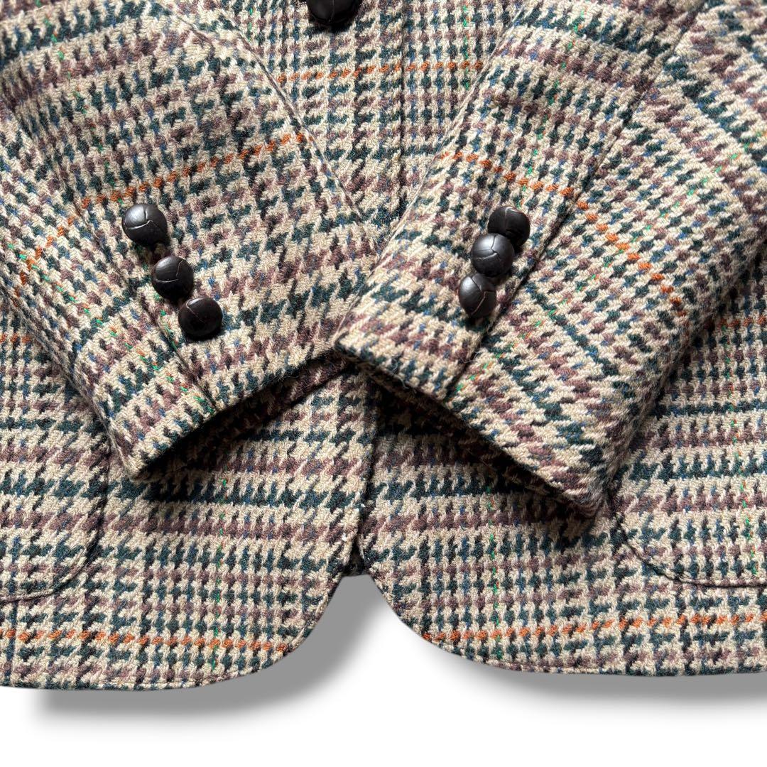 Burberrys ウール 千鳥格子 テーラードジャケット ベージュ レザー M