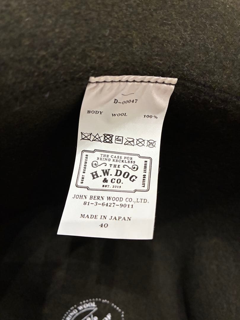 【美品】HWdog&co トラベラーハット　オリーブグリーン