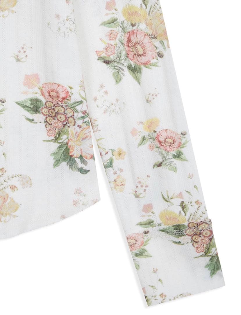 トップス OPEN YY FLORAL HOOK HENLEY LONG SLEEVE