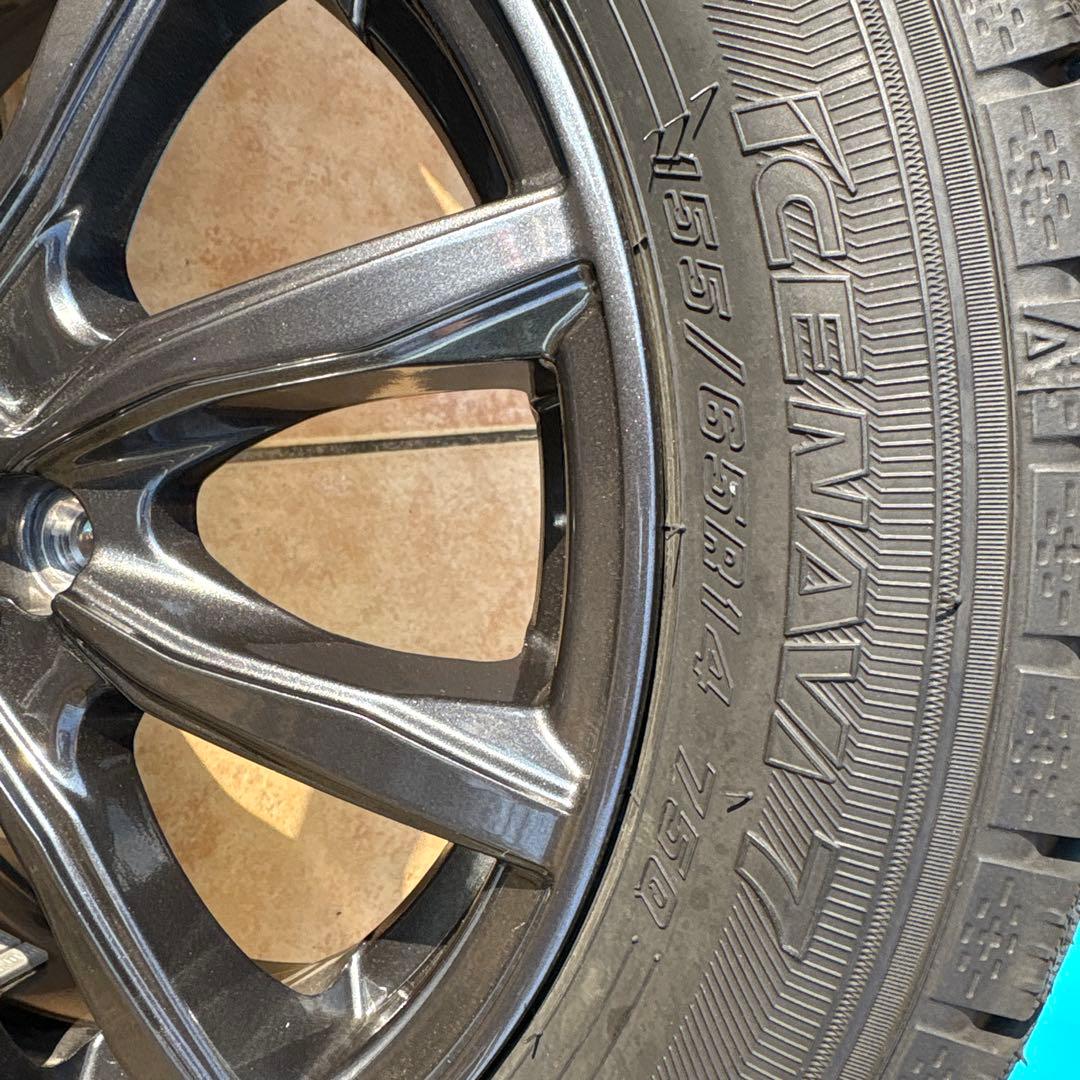155.65R14 GOODYEARホイールナットセット美品中古スタッドレス