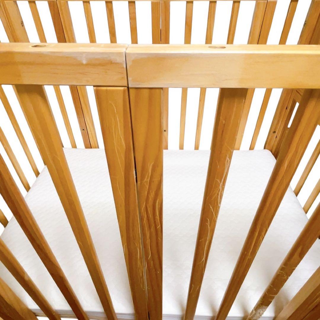 【ハル】　大和屋　パタンII 　折りたたみ　ミニ　ベビーベッド ナチュラル