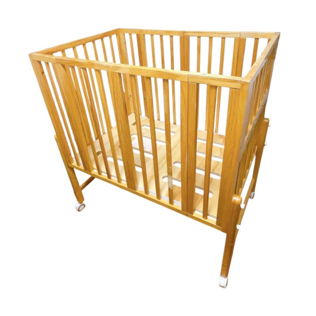 【ハル】　大和屋　パタンII 　折りたたみ　ミニ　ベビーベッド ナチュラル