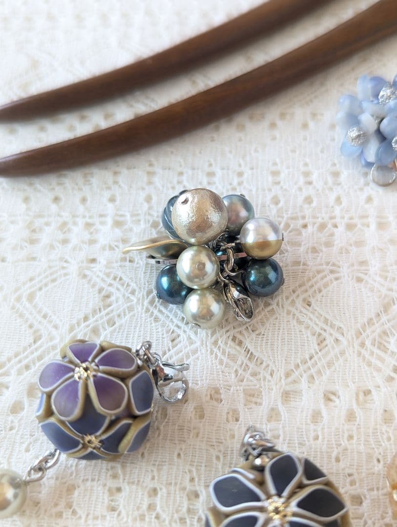 みなちんさま専用　サンダルウッド猫のかんざし〈取り替えチャーム8種〉