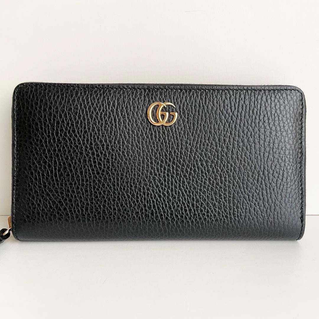 GUCCI グッチ 長財布 GGマーモント ダブルG ブラック 新品保管