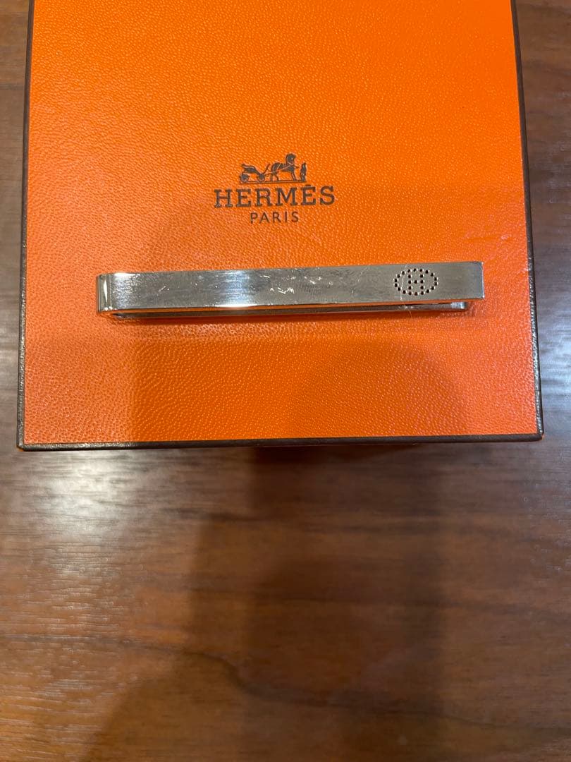 【正規品】HERMES エルメス　稀少&人気のエブリン　ネクタイピン　Hロゴ　箱