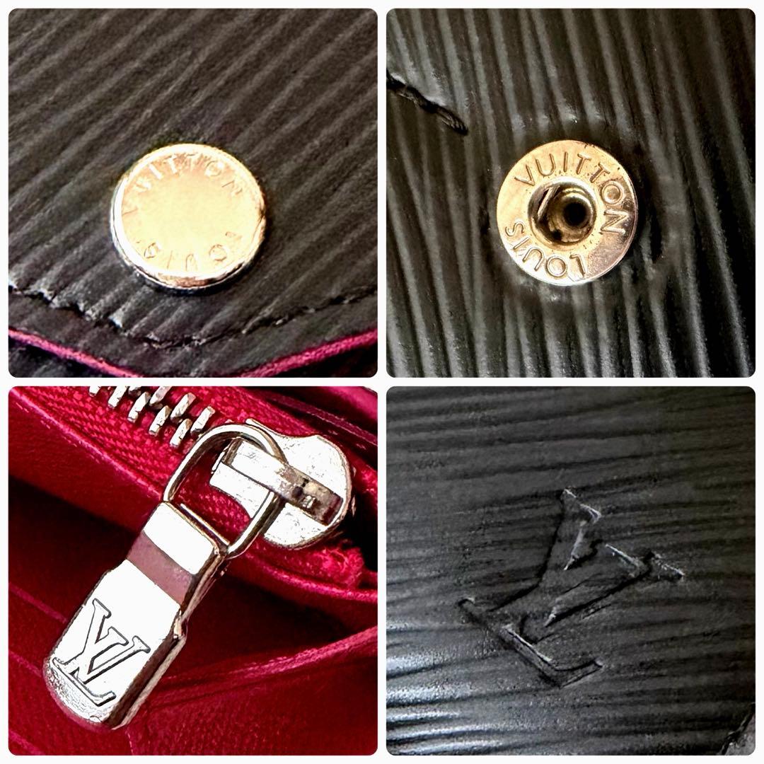 ルイヴィトン ポルトフォイユサラ　ノワール　ホットピンク　エピレザー　長財布