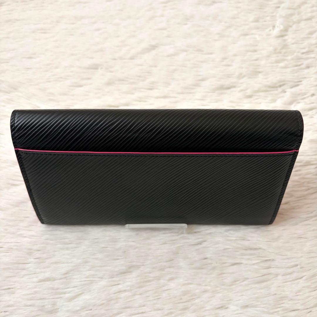 ルイヴィトン ポルトフォイユサラ　ノワール　ホットピンク　エピレザー　長財布