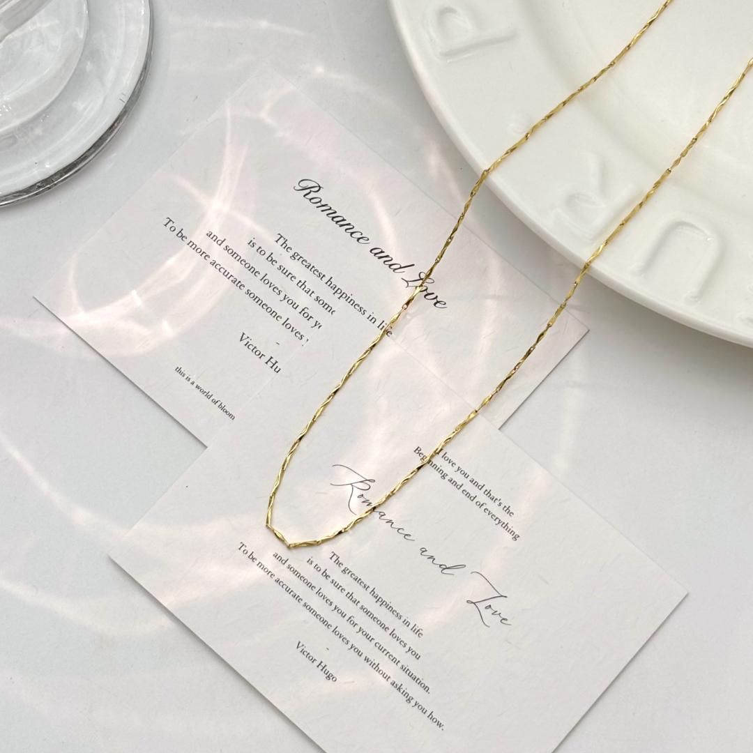 K18金 ゴールド ツイストチェーンネックレス