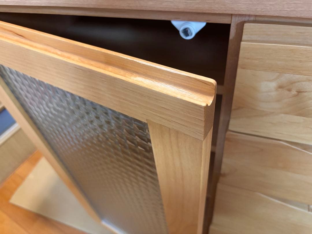 最終価格 日本製 あたたかみのあるアルダー材 美品 食器棚 レンジ台キッチン収納