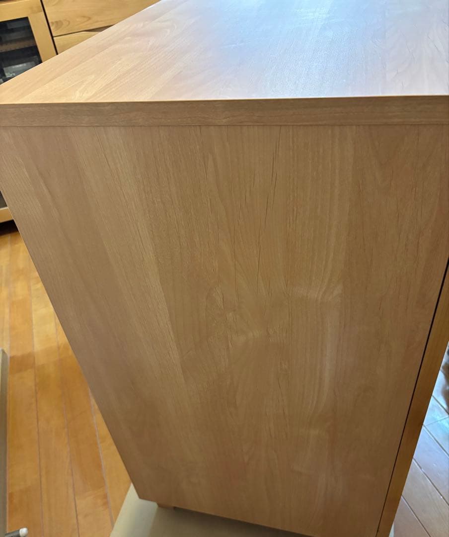 最終価格 日本製 あたたかみのあるアルダー材 美品 食器棚 レンジ台キッチン収納