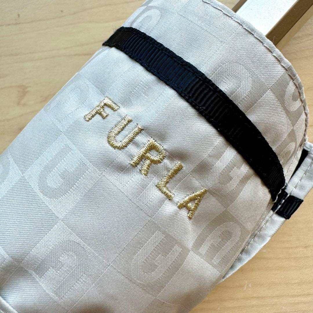 ★新品★フルラ　晴雨兼用日傘　楽折　１級遮光　軽量　アーチロゴ　ベージュ　日本製