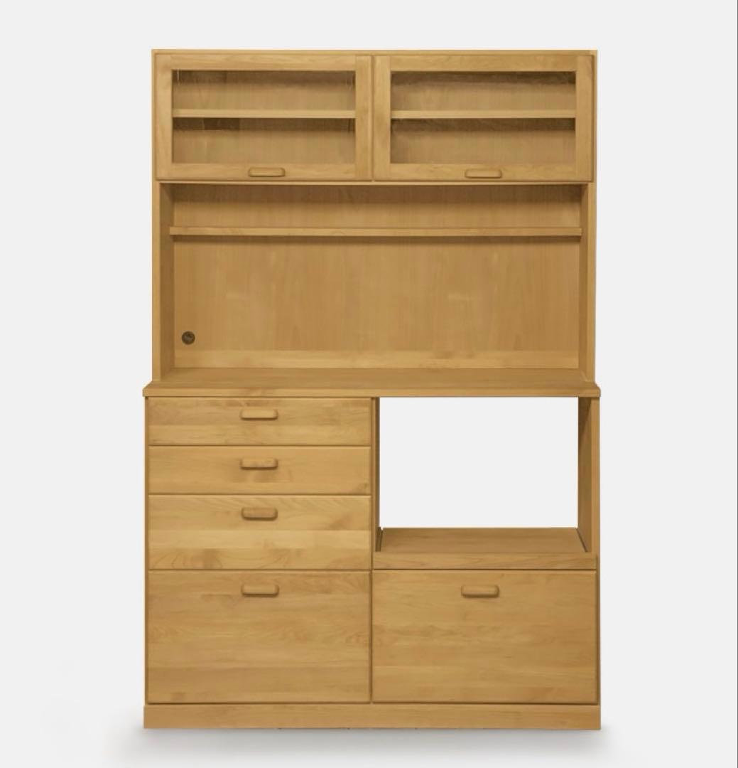 モモナチュラル　食器棚　カップボード　VIU-01+VIL-52