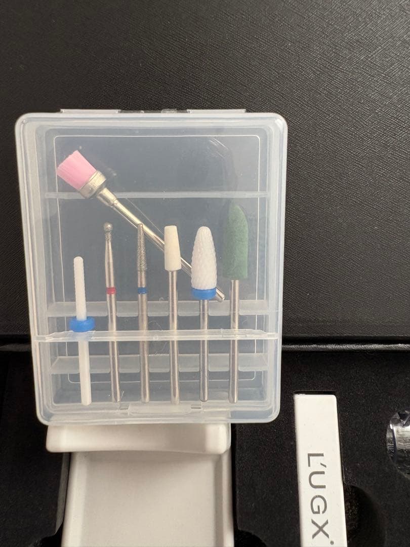 L'UGX 電動ネイルマシン マシーン 低騒音 低振動 8ビット付き　ホワイト