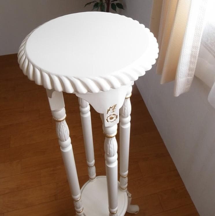 お値下げ　アイボリーゴールド　マホガニー製　フラワースタンド　花台　金箔仕上げ