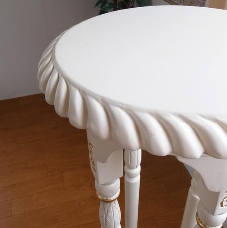 お値下げ　アイボリーゴールド　マホガニー製　フラワースタンド　花台　金箔仕上げ