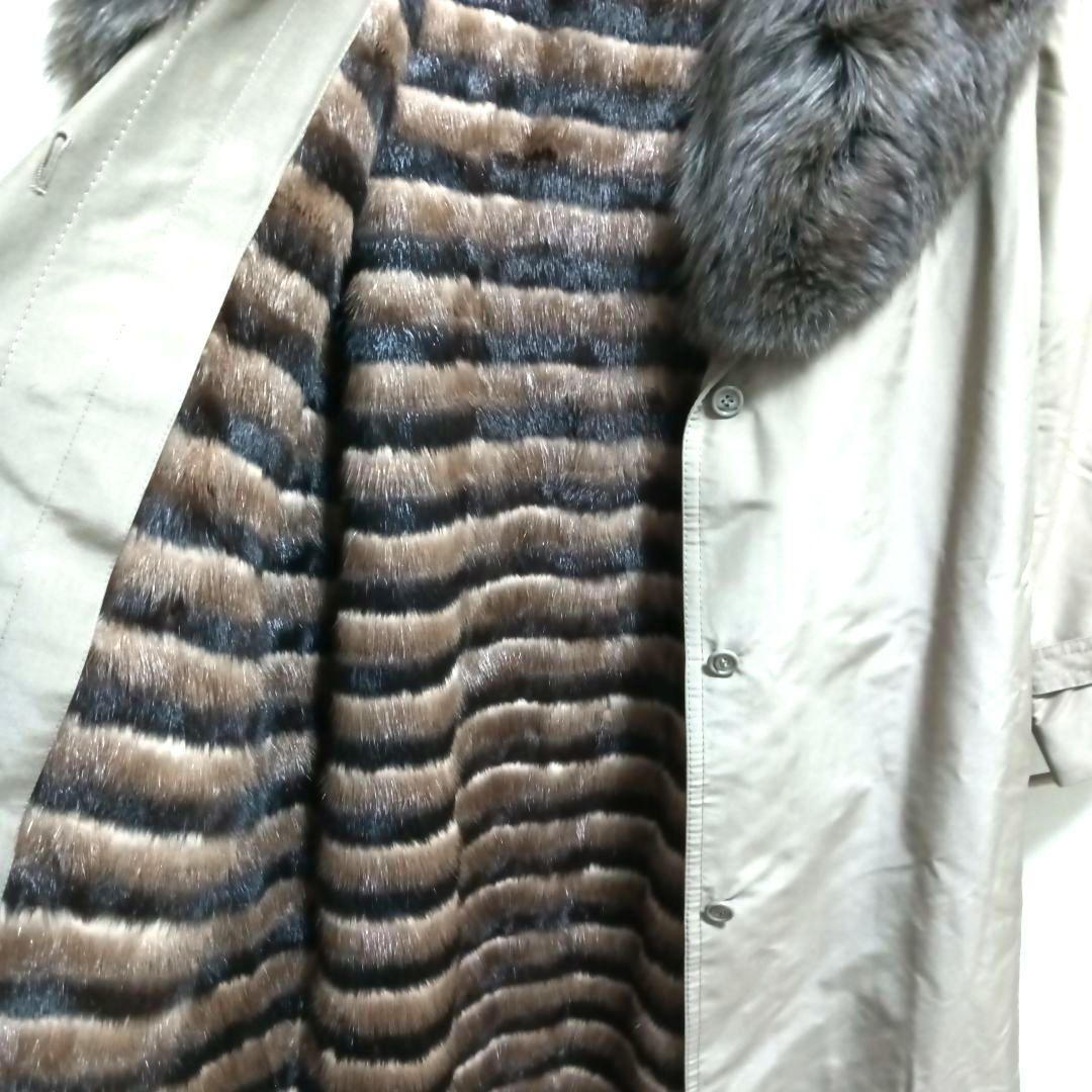 palody リアルファーライナー付き シルク×毛皮 2way コート М