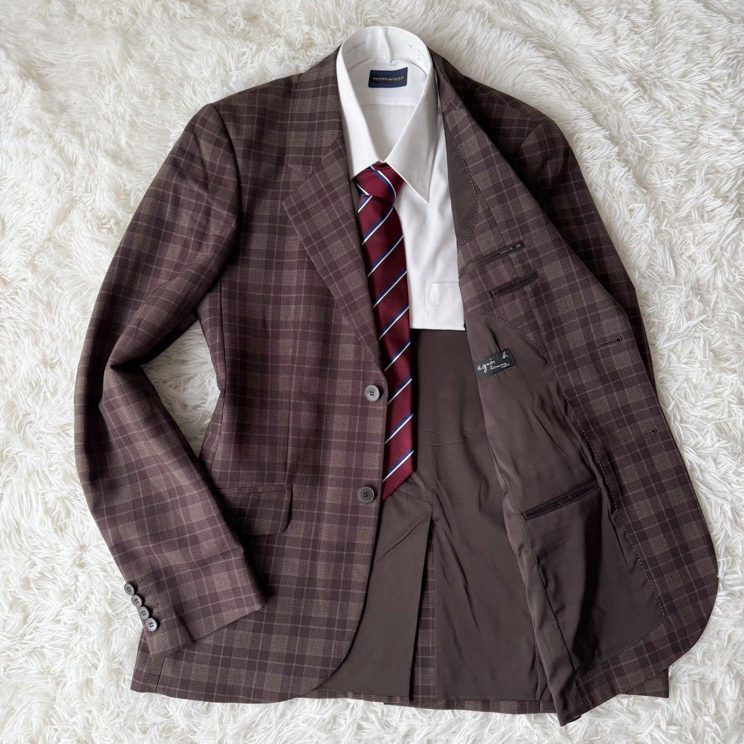 Agnes b.homme PARIS セットアップスーツ グレンチェック 46