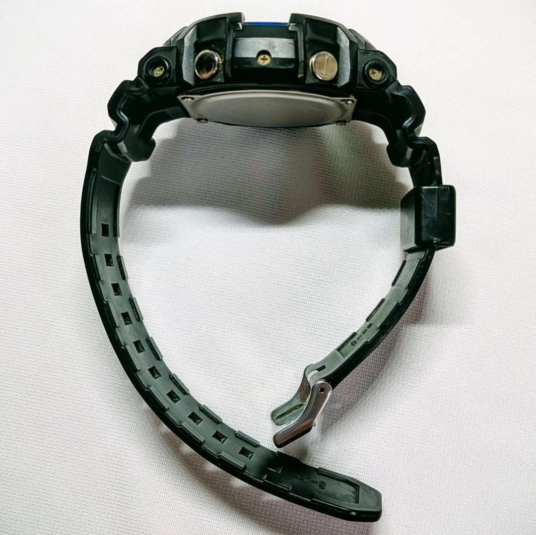 良品 CASIOカシオ メンズ腕時計ブルーG-SHOCK タフソーラー 存在感