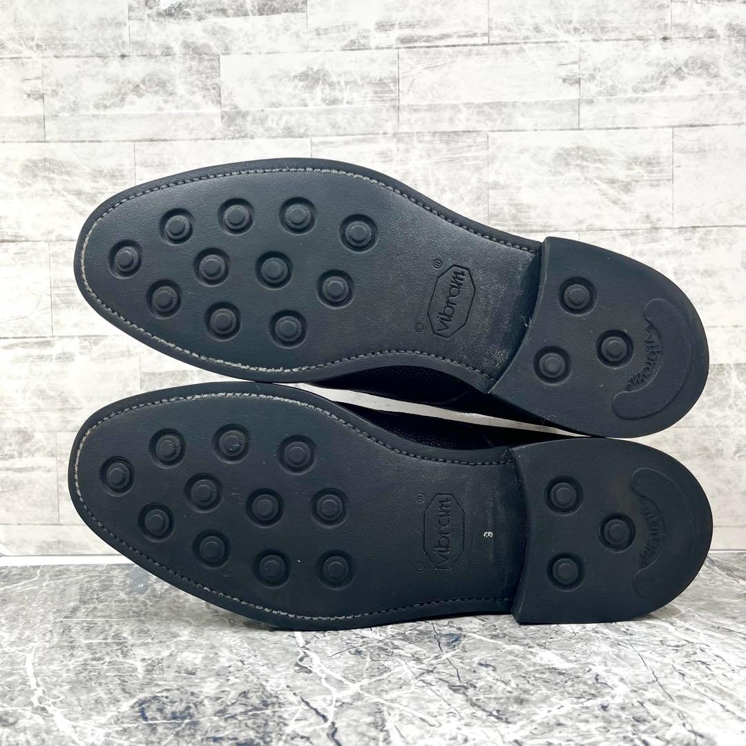 【美品】 レイマー ダブルモンクシューズ 27cm 革靴 シボ革 ダークブラウン