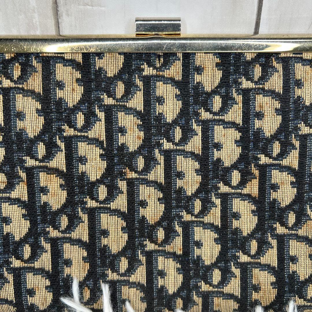 クリスチャンディオール オブリーク クラッチバッグ ジャガード　がま口