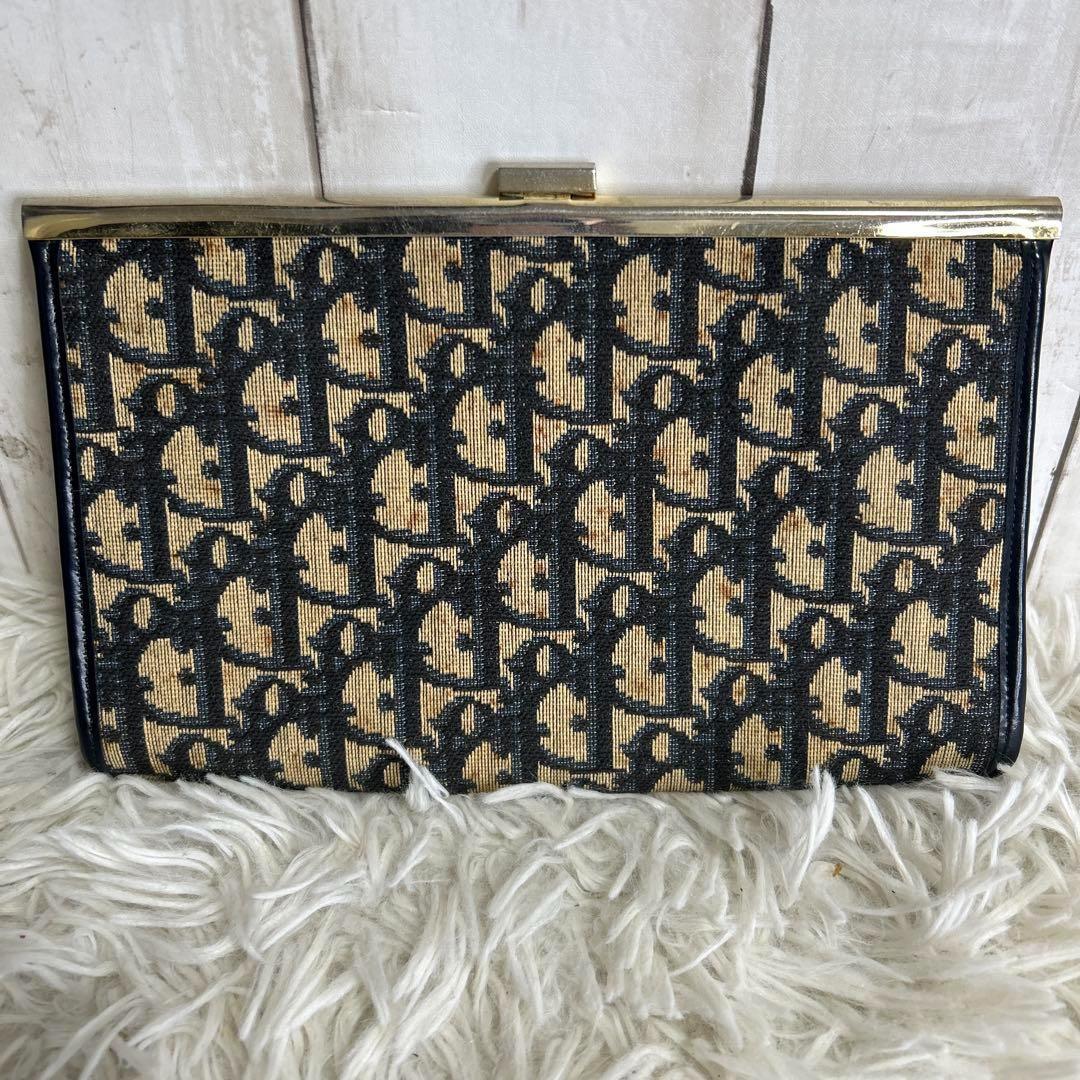 クリスチャンディオール オブリーク クラッチバッグ ジャガード　がま口