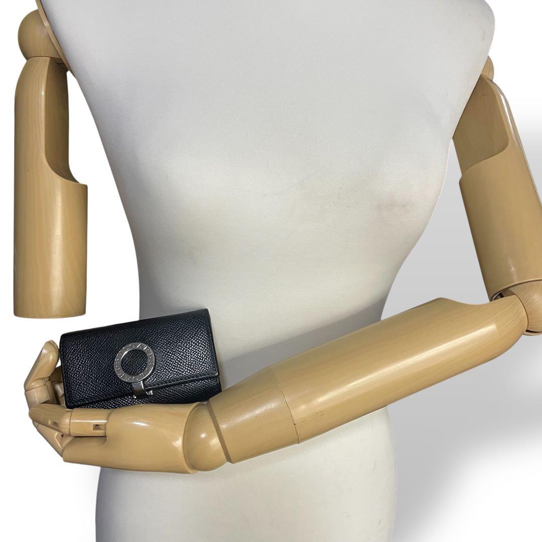 極美品　ブルガリ　6連　キーケース　レザー　黒　正規品