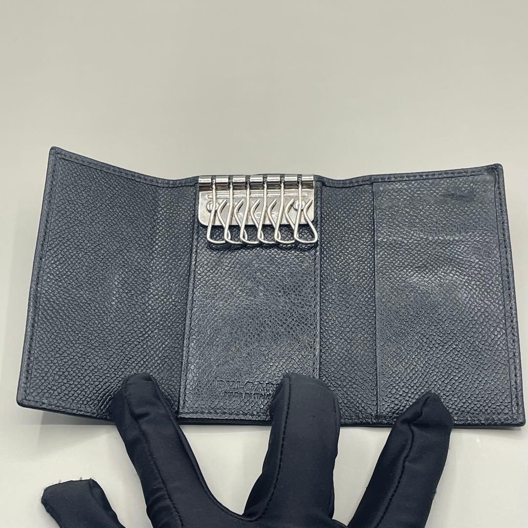 極美品　ブルガリ　6連　キーケース　レザー　黒　正規品