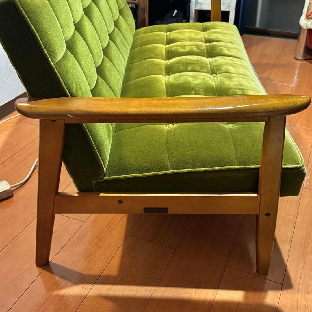 カリモク60 ソファ 2人掛け モケットグリーン チェア