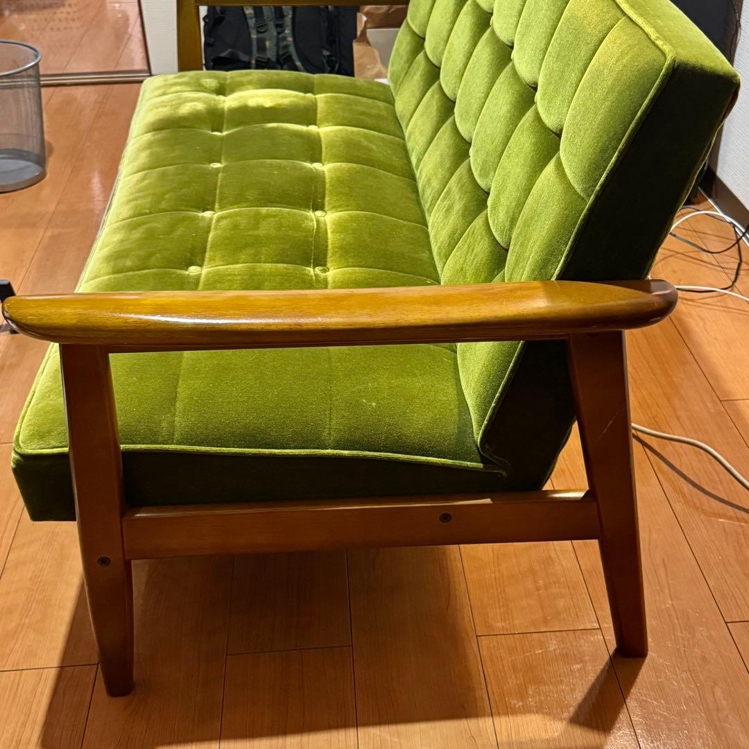 カリモク60 ソファ 2人掛け モケットグリーン チェア