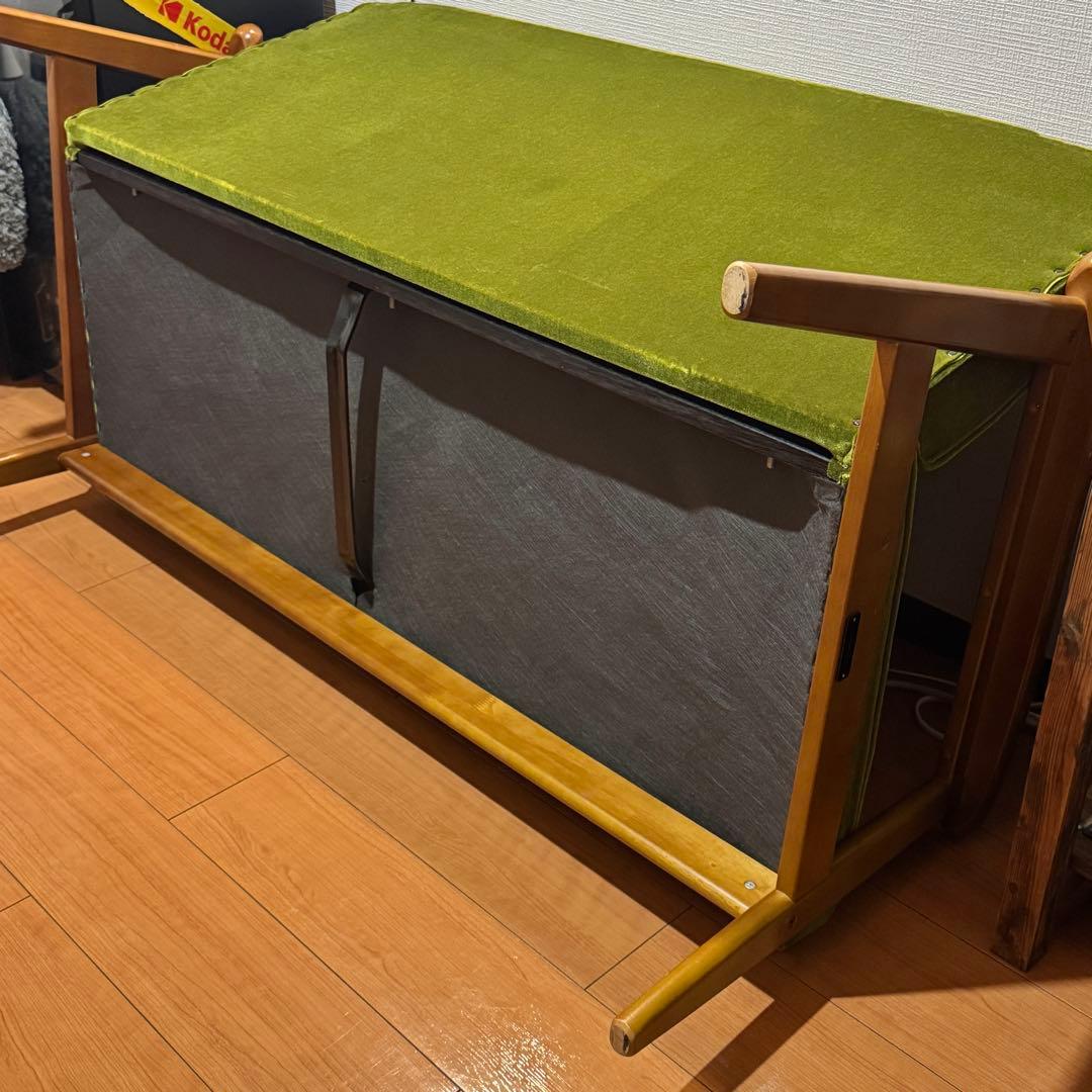 カリモク60 ソファ 2人掛け モケットグリーン チェア