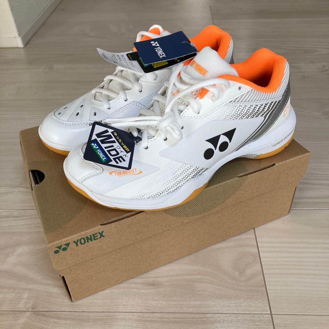 YONEX SHB65Z3W バドミントンシューズ ホワイト/オレンジ