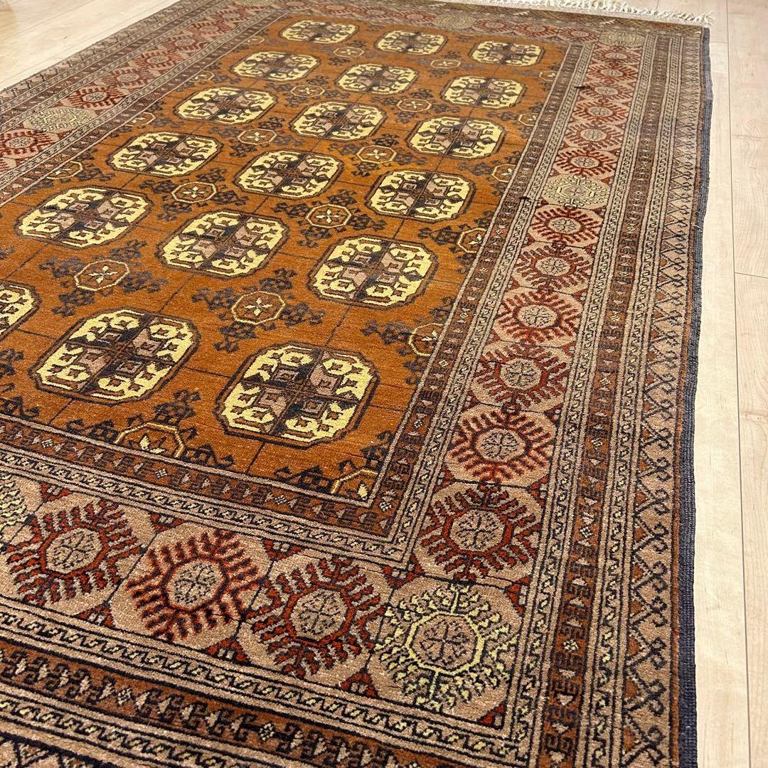 ペルシャ絨毯　トルクメン産　ヴィンテージラグ　トライバルラグ　190x114㎝