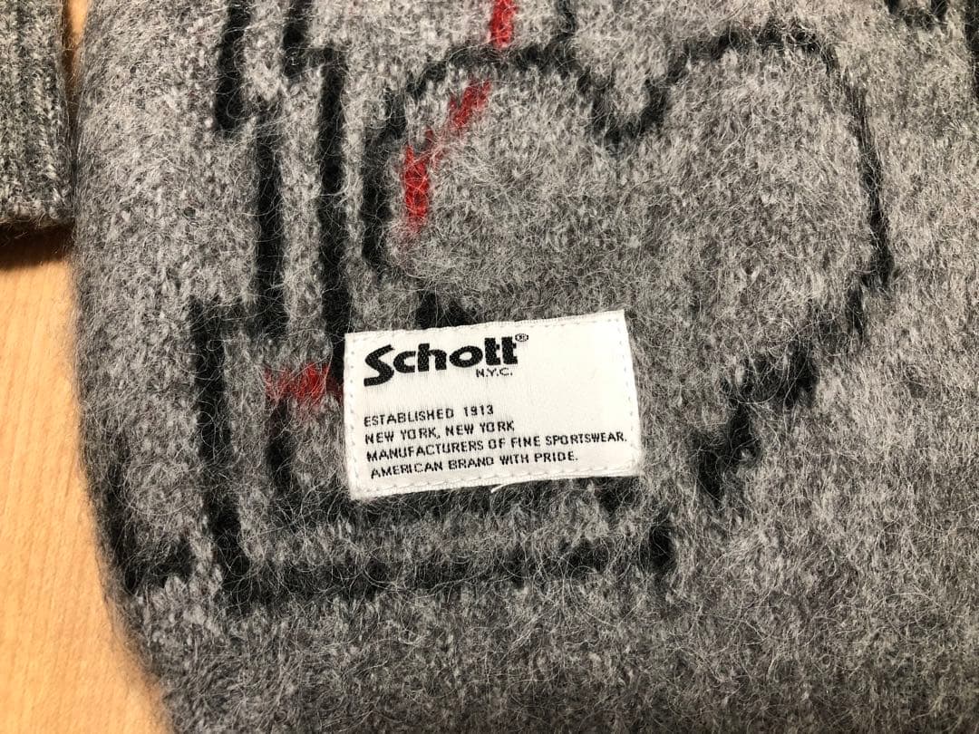 未使用タグ付！Schott（ショット）シャギーニット オリジナルハート／セーター