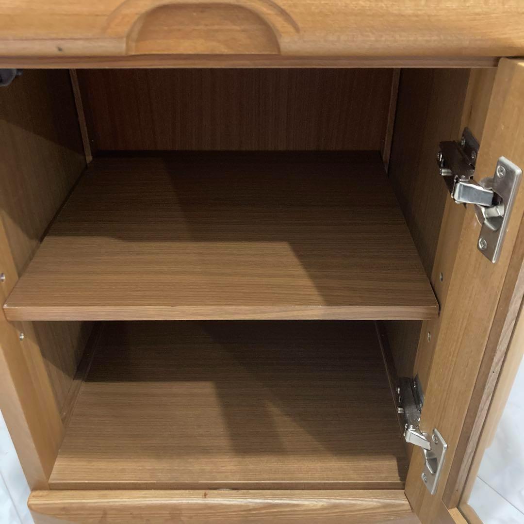 光家具　バタフライ式　キッチンワゴン　マルチワゴン　木製　キャスター付き