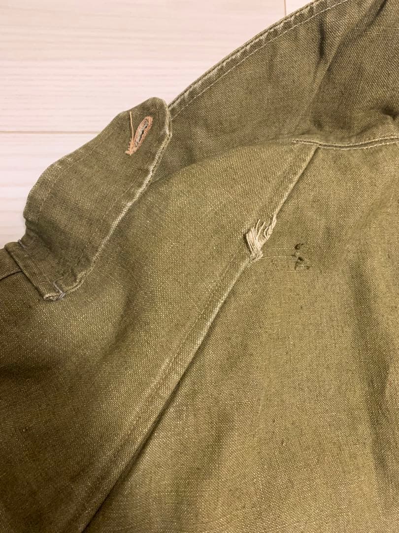 1940s フランス軍　M35 モーターサイクルコート　リネン