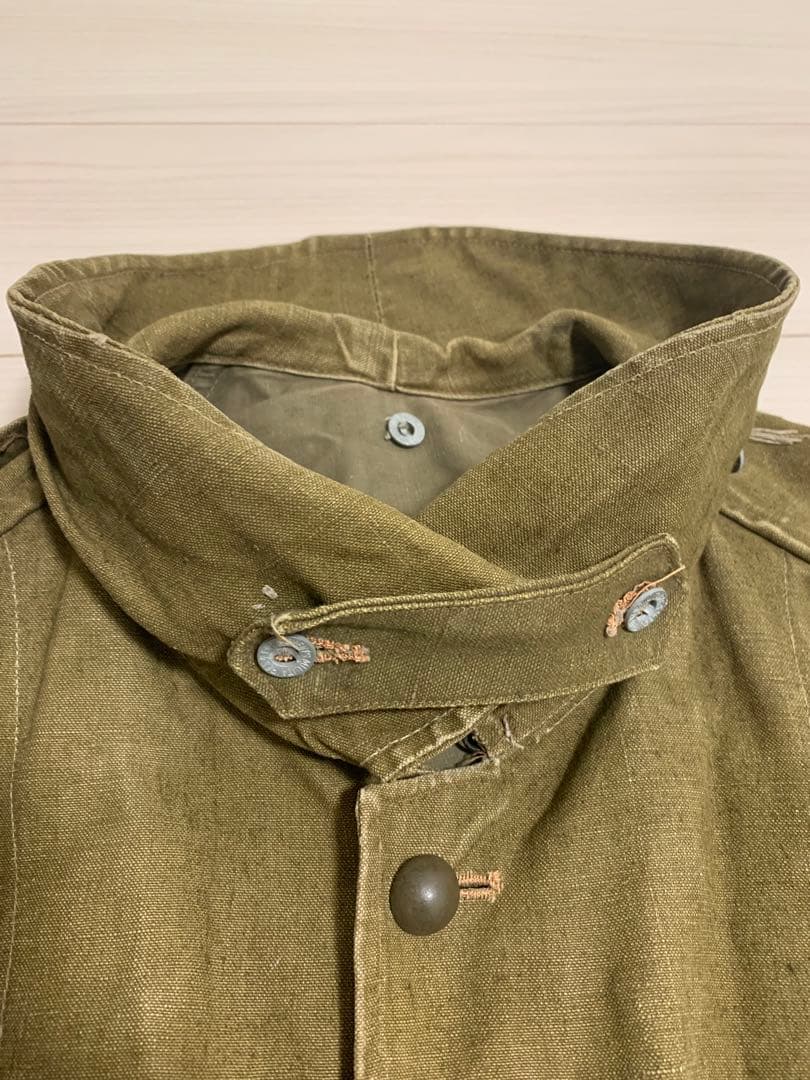 1940s フランス軍　M35 モーターサイクルコート　リネン